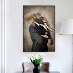 Elephant In A Suit Canvas schilderij