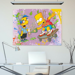 Bart and Milhouse Party Canvas schilderij