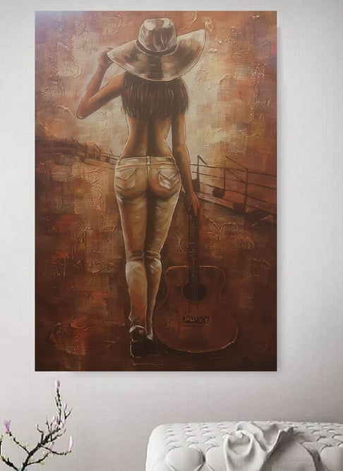 Olieverf schilderij Music 80 x 120 cm