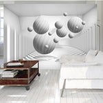 Balls in white - Fotobehang