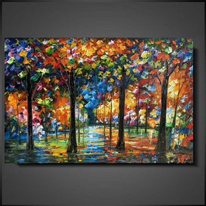 Olieverf schilderij Colorful Forrest 120 x 80 cm