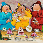 Dikke dames Schilderij High Tea Party
