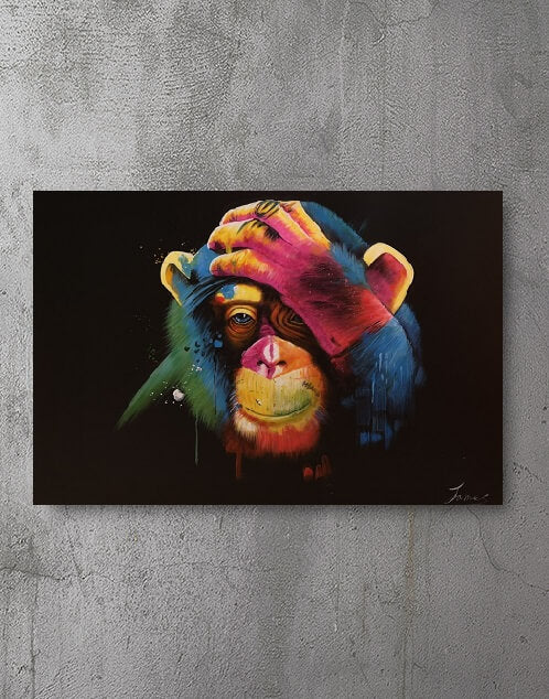 Olieverf schilderij The Ape 120 x 80 cm