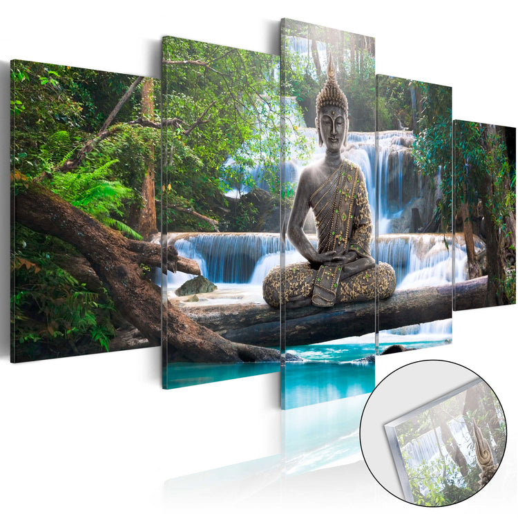 Plexiglas schilderij - Buddha and Waterfall