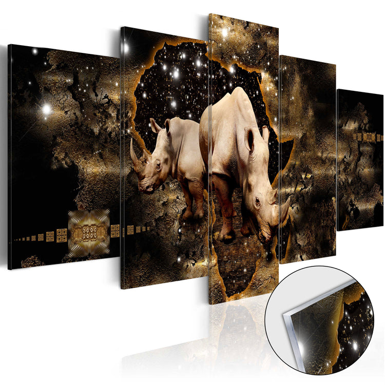 Plexiglas schilderij - Golden Rhino