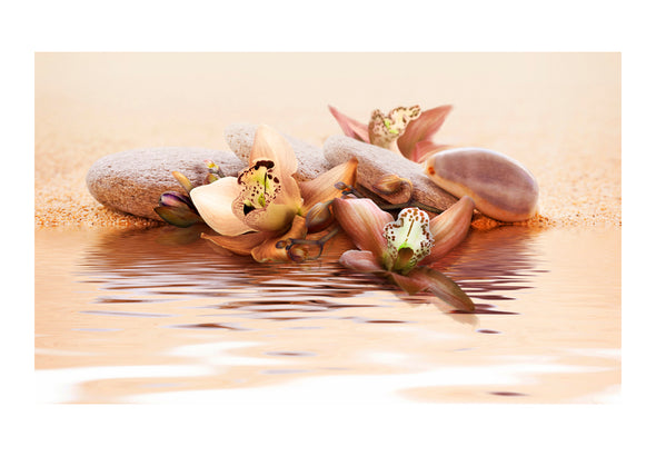 Fotobehang - strand - waterlelies