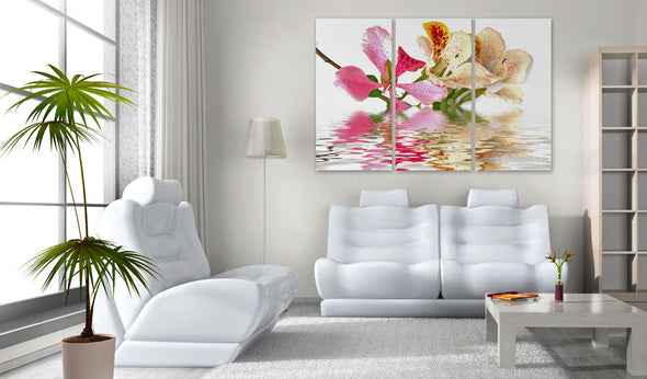 Foto schilderij - Orchideeën met roze vlekken
