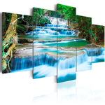 Foto schilderij - Blue Waterfall in Kanchanaburi, Thailand