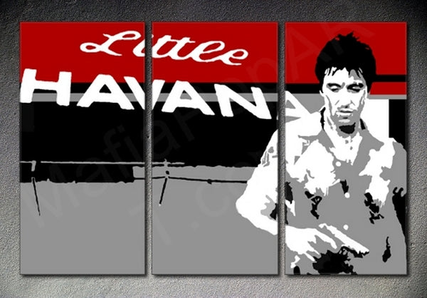 Popart schilderij Scarface Al Pacino -  3 delig