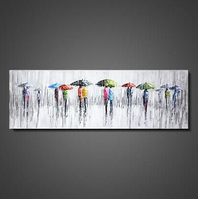 Schilderij People 140x40 (Olieverf) - Schilderijen.nl