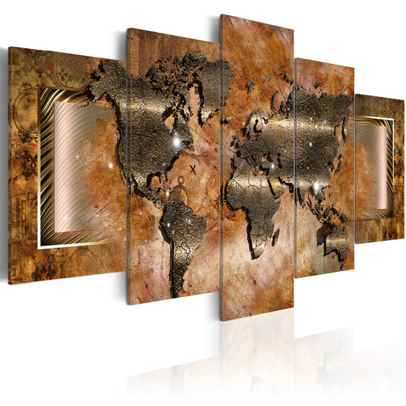 Schilderij - Steel Map