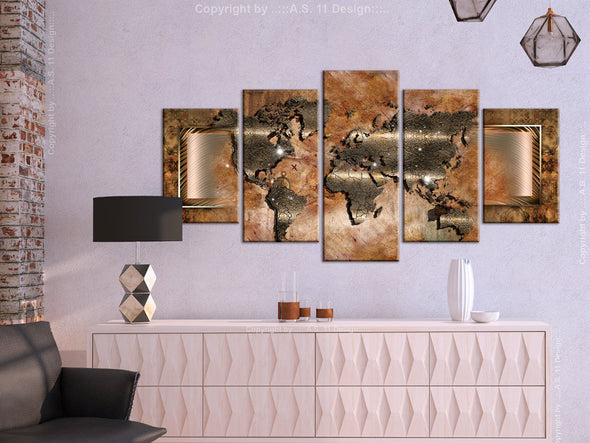 Schilderij - Steel Map (Canvas)