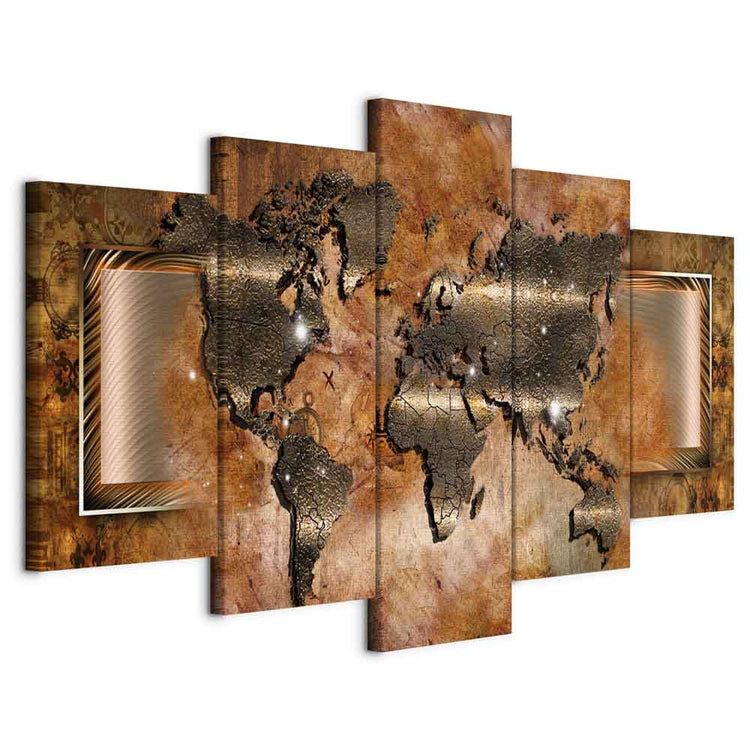 Schilderij - Steel Map