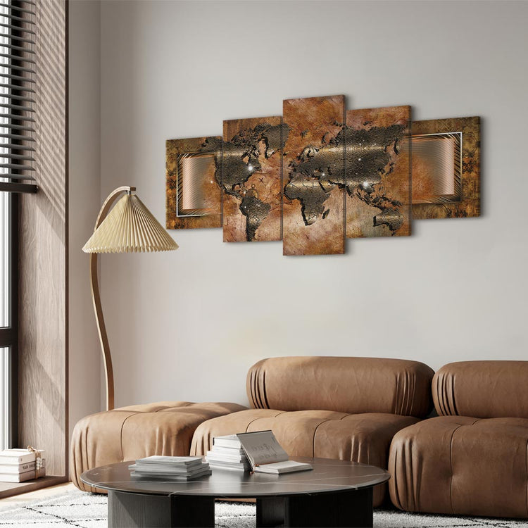 Schilderij - Steel Map (Canvas)