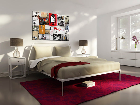 Schilderij - Banksy - collage (Canvas)