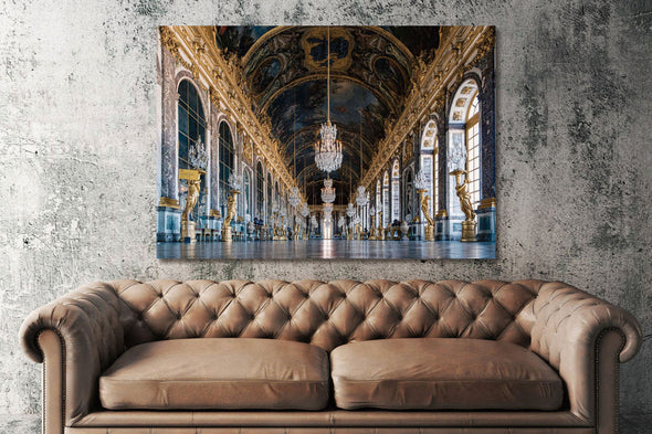 Schilderij met 3D reliëf 160x110 Paleis met kroonluchters (Glas)