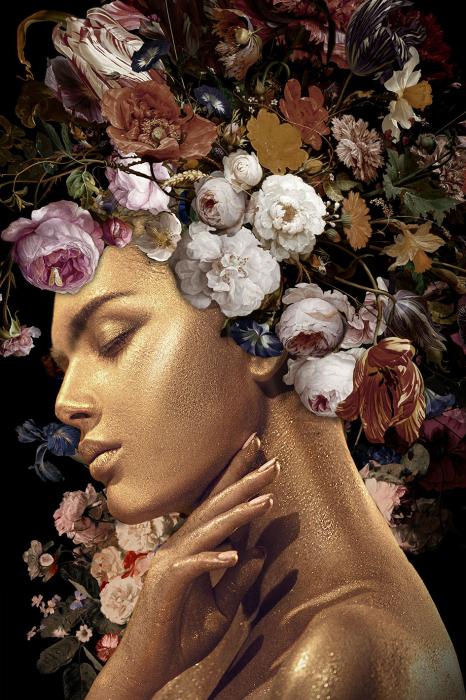 Schilderij 80x120 Sparkling flowers (Glas)