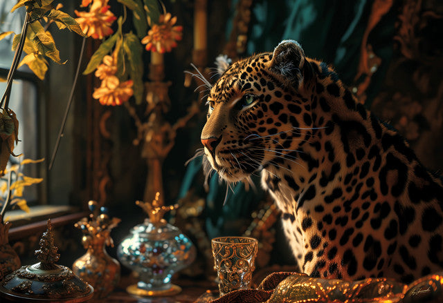 Schilderij 160x110 Panter chique (Glas)