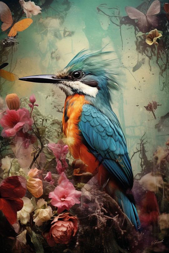 Schilderij 80x120 Kunstzinnige vogel (Glas)