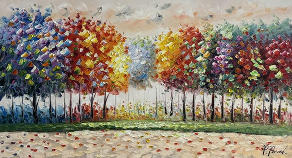 Schilderij - Colors of the Season 130x70 (Olieverf)