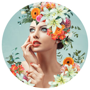 Thinking flower woman cirkel