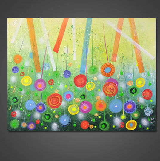 Schilderij Rain Colors 90x70 (Olieverf)