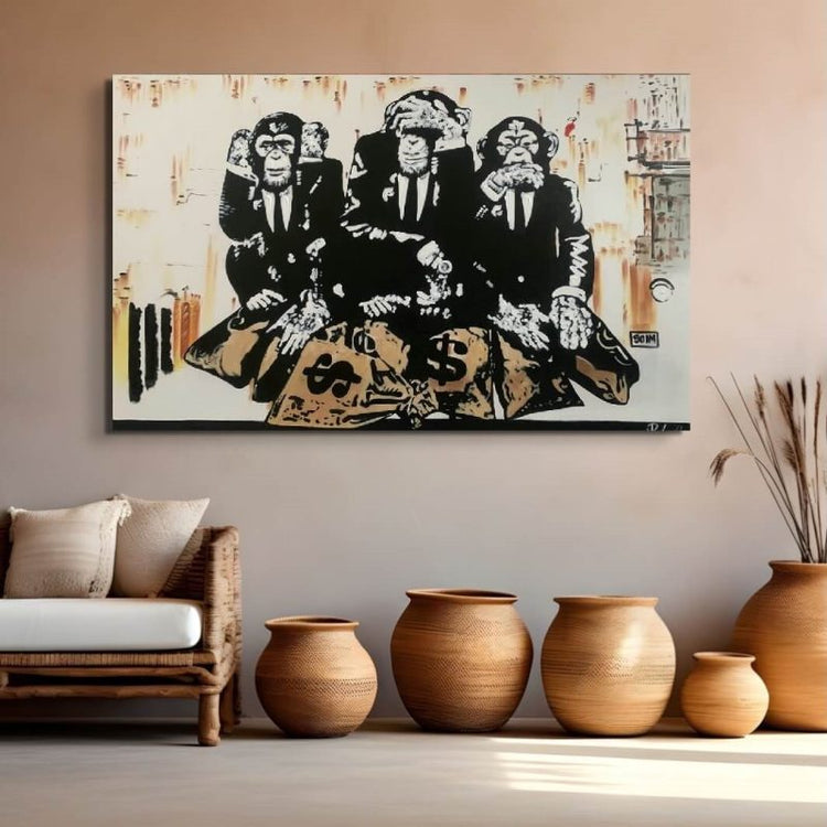 Schilderij - Three Abes 160x100 (Olieverf)
