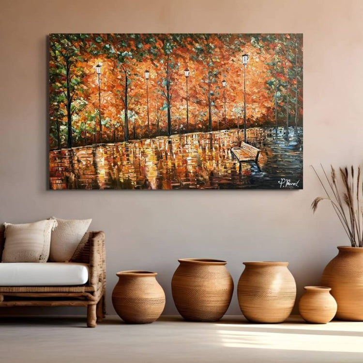 Schilderij - Park 160x100 (Olieverf)