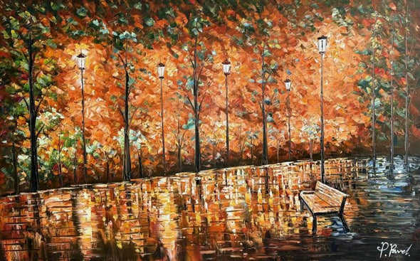Schilderij - Park 160x100 (Olieverf)