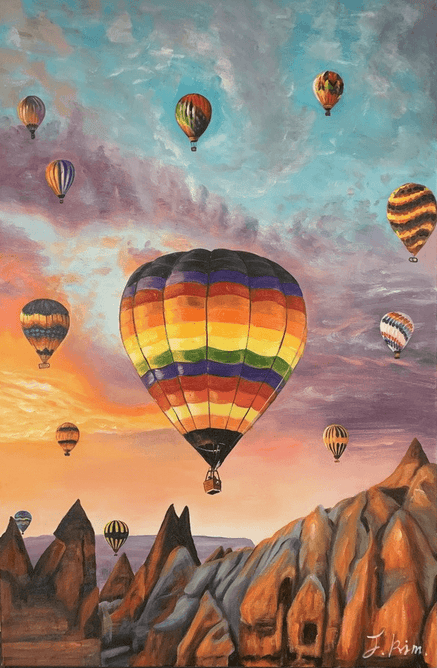 Schilderij - In the Sky 120x80 (Olieverf)