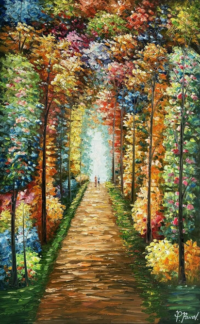 Schilderij - Mysterious Path 120x80 (Olieverf)