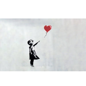 Girl with heart baloon Bansky