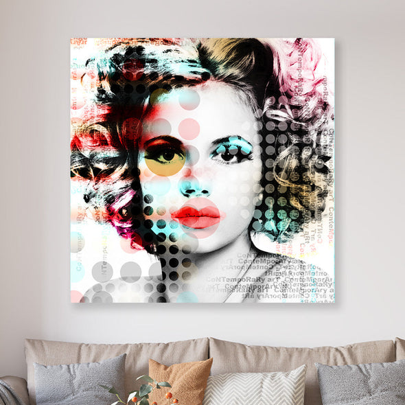 Schilderij Marilyn Monroe with red lips (Dibond /  Plexiglas)