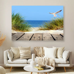 Meeuw op strand