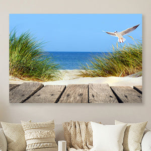 Meeuw op strand
