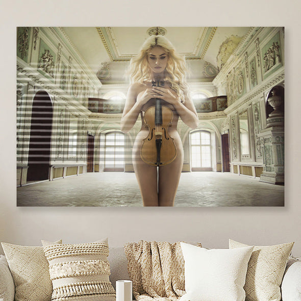 Schilderij Playing the violin (Dibond /  Plexiglas)
