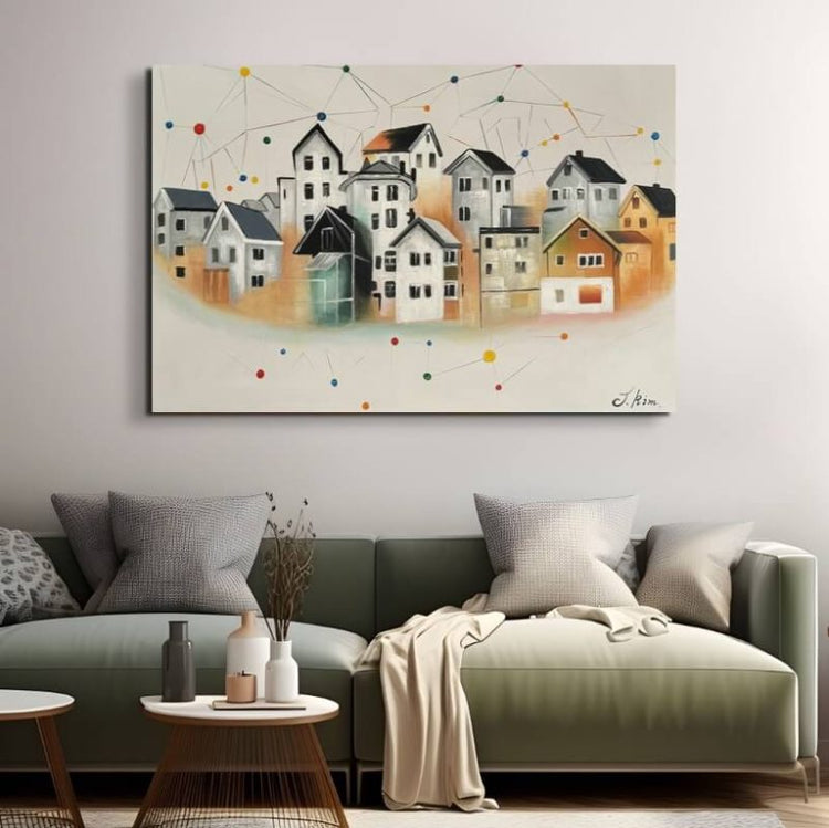 Schilderij - City on a Cloud