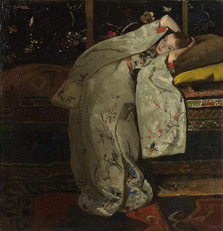 Meisje in witte kimono