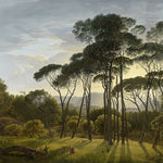 Italiaans landschap met parasoldennen