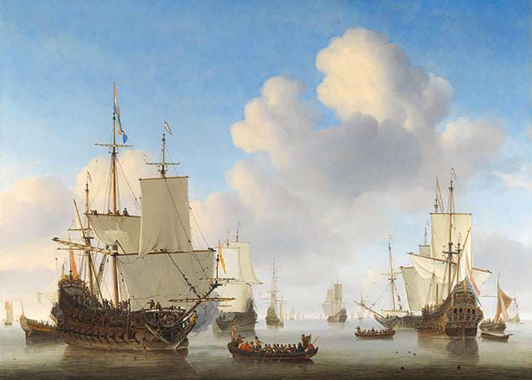 Hollandse schepen op een kalme zee