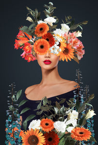 Mysterious flower woman