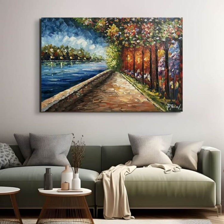 Schilderij - By the Lake 120x80 (Olieverf)