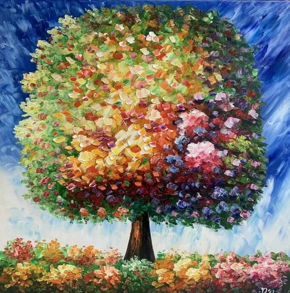 Schilderij - Grand Old Tree 120x120 (Olieverf)
