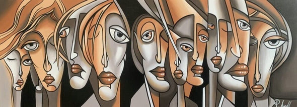 Schilderij - Mirror Mirror 160x60 (Olieverf)