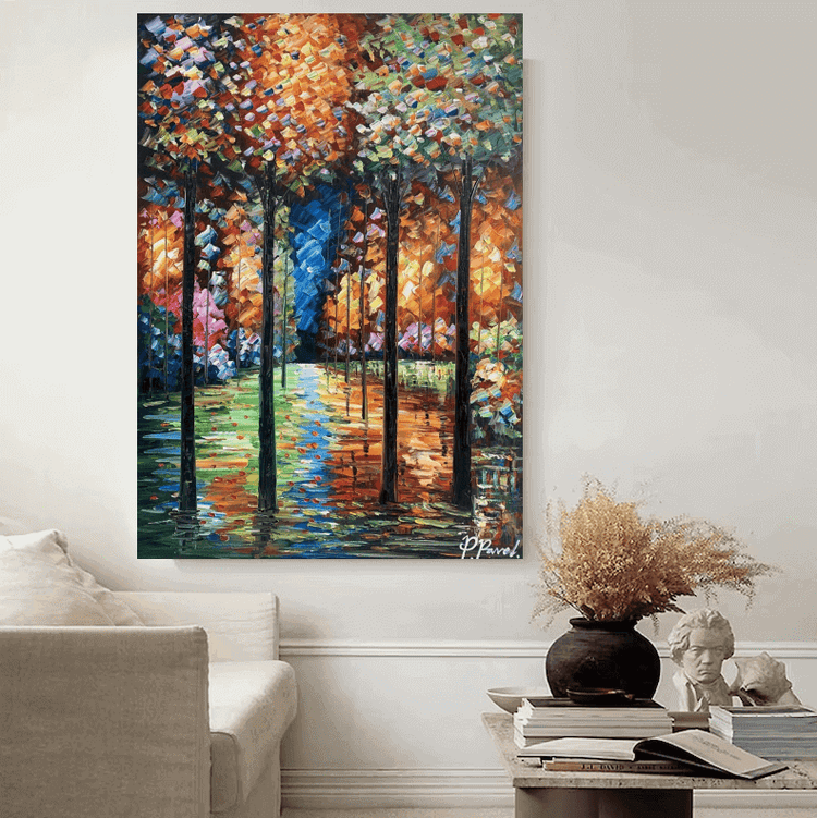 Schilderij - Colorful Path 120x80  (Olieverf)