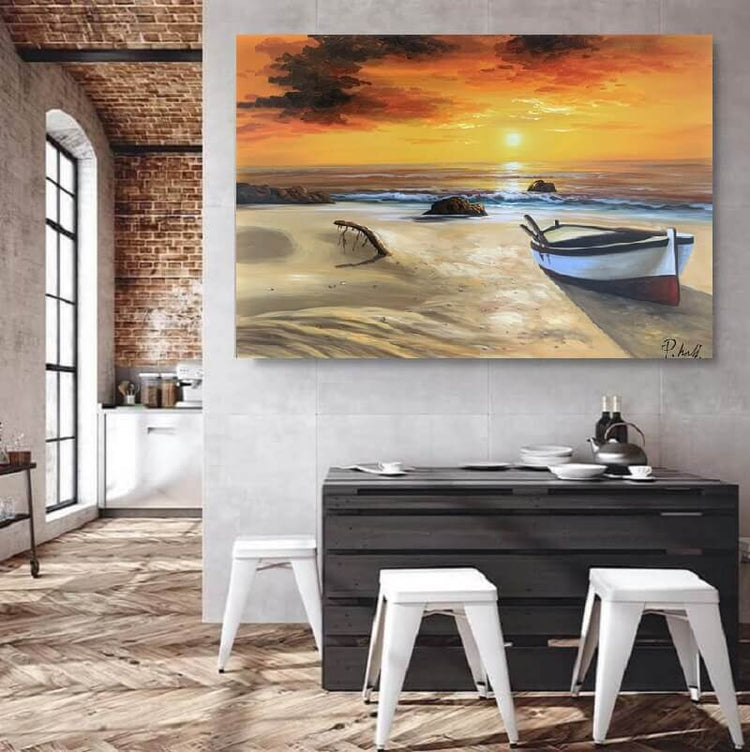 Olieverf schilderij Sunset 120x80