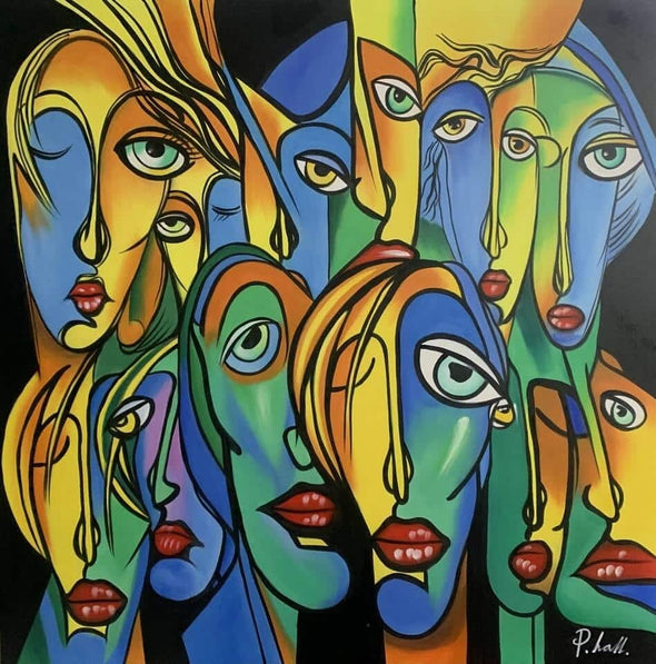 Schilderij - Eyes Wide Shut 120x120 (Olieverf)