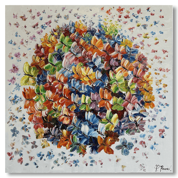 Schilderij - Spectra 120x120 (Olieverf)
