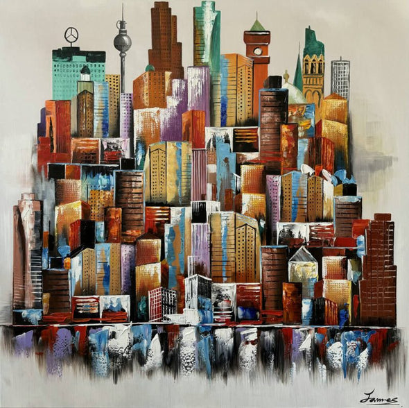 Schilderij - Manhattan 120x120 (Olieverf)