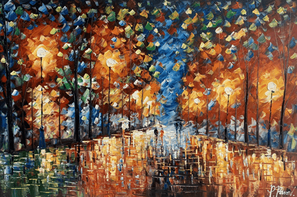 Schilderij - Lights of Tomorrow 120x80 (Olieverf)